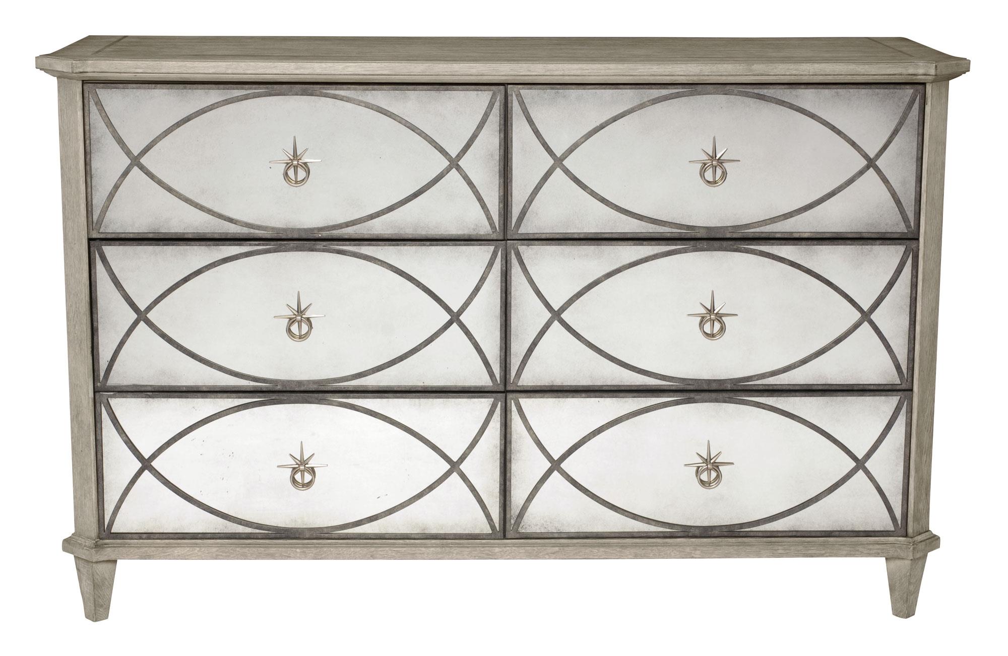 Bernhardt Marquesa Dresser with Antique Mirror Drawer Fronts Howell